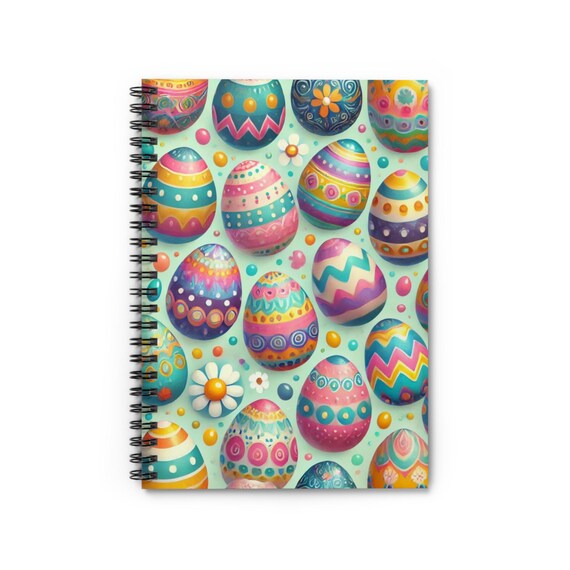 Easter-Themed Spiral Notebook - Easter eggs Perfect for Spring Notes, Journaling, School, Gifts, Stationery, and Creativity