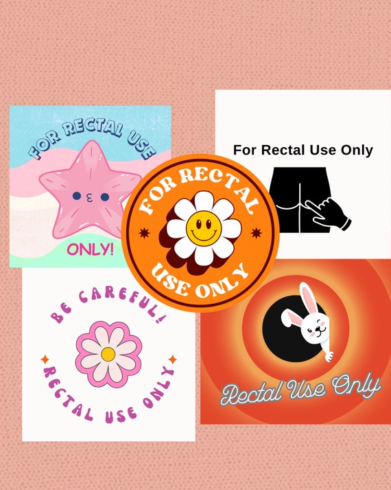 RECTAL USE only medical stickers Fun and Colorful warning labels (PRINT)