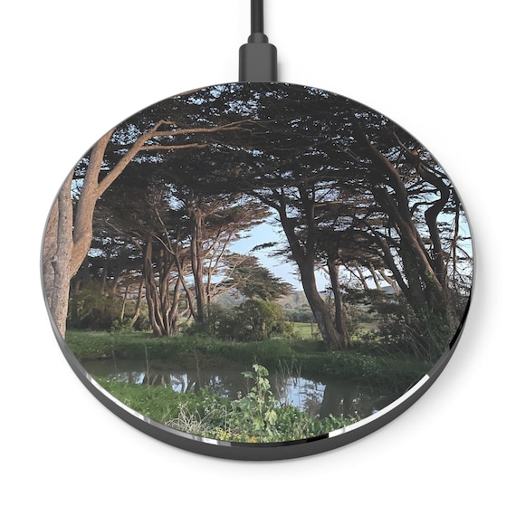POND Nature-Inspired Wireless Charger - Fast Charging Pad with Serene Landscape, Eco-Friendly Desk Accessory, Gift for Nature Lovers