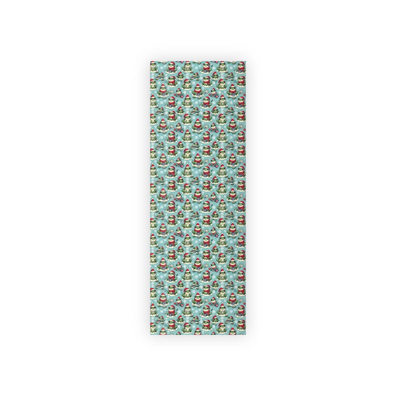 Christmas Frogs Wrapping Papers, Holiday Gift Wrap, Cute Frog Xmas Paper, Unique Design, Festive Present Packaging image 2