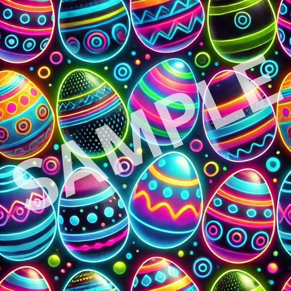NEON Easter EGGS bright and colorful, festive Easter gift wrapping paper gift pattern (PRINTABLE file)