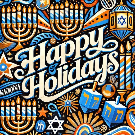 Hannukah GRAFFITI holiday wrapping paper pattern