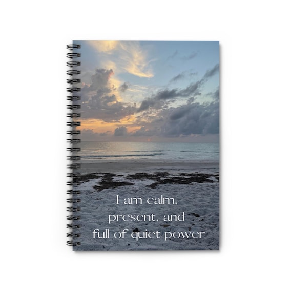 Calm Coastal Spiral Notebook - Inspirational Journal, Beach Lover's Gift, Mindfulness Diary, Motivational Notepad, Self-Care Planner