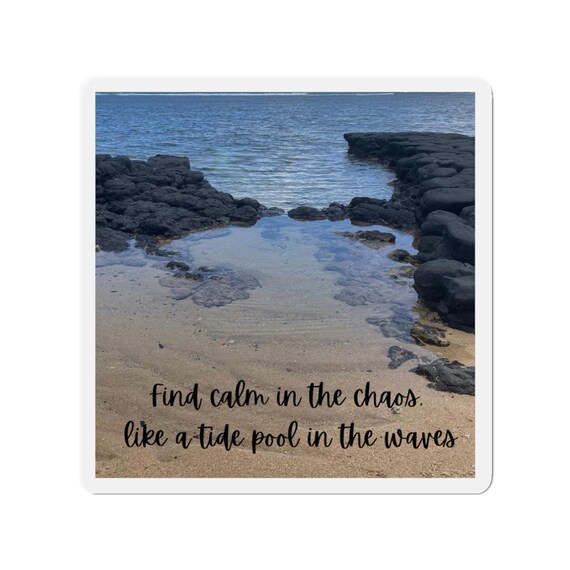 Ocean Beach Hawaii Inspirational Die-Cut Magnet, Scenic Nature Sticker, Beach Sticker, Motivational Sticker