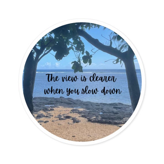 Inspirational Round Stickers, Nature Decor, Laptop Stickers, Watercolor Beach Vibes, Motivational Wall Art, Ocean Theme