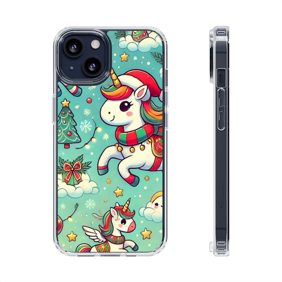 Fancy Christmas UNICORNS Clear Case for phone, phone case for iPhone or Android versions