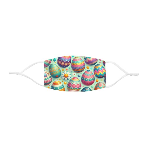 Colorful EASTER themed Egg Face Mask, Reusable Mask, Holiday Accessory, Egg Hunt Mask, Spring Celebration Gear, Fun Gift