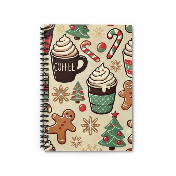 Festive Hot Cocoa Spiral Notebook - Perfect for Holiday Planning, Gift Journaling, Christmas Lists, Coffee Lovers, Cozy Vibes Christmas