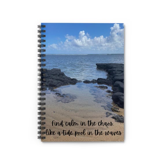 Ocean-Inspired Spiral Notebook - Find Calm in the Chaos, Journaling, Beach Vibes, Gift for Nature Lovers, Travel Companion