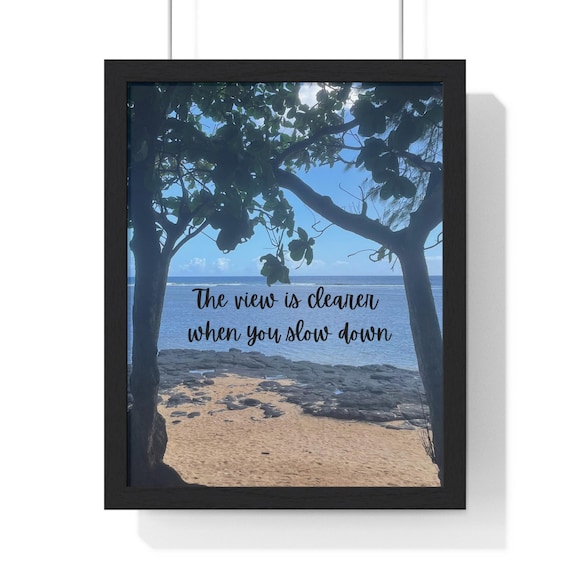 Serene KAUAI Nature Framed Poster - Inspirational Wall Art, Beach Decor, Home Office Print, Motivational Decor, Gift Idea, Beach Lovers