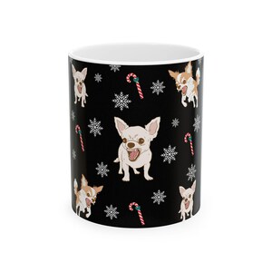 Funny Chihuahua Christmas Mug, Cute Angry Dog Coffee Cup, Holiday Pet Lover Gift, 11oz 15oz Ceramic Tea Cup, Dog Mom Dad Present, Xmas
