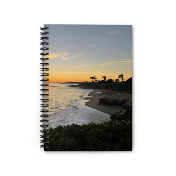 Coastal Sunset Spiral Notebook - Ruled Line, Nature Journal, Beach Lover's Gift, Travel Diary, Eco-Friendly Notebook