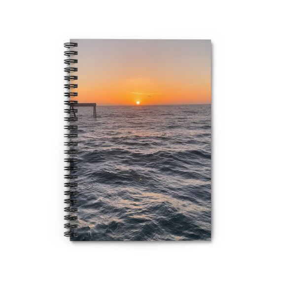 Sunset Waves Spiral Notebook - Ruled Lines, Journaling, Beach Lover Gift, Writing Journal, Travel Diary, Ocean Theme