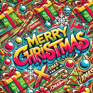 GRAFFITI modello carta da regalo natalizia