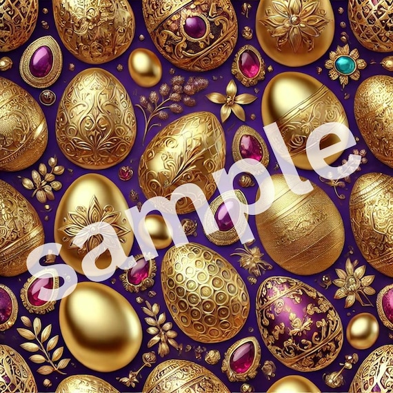 Fancy GOLDEN EGGS festive Easter eggs gift wrapping paper gift pattern (PRINTABLE file only)