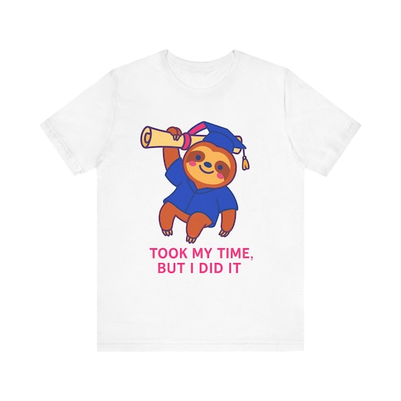 Graduation Sloth Tee, Funny Graduation Gift, Cute Animal T-Shirt, Sloth Lover Shirt, Unisex Short Sleeve Tee