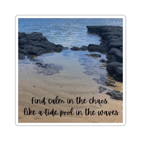 Inspirational Nature Stickers, Calm Ocean Decor, Laptop Stickers, Motivational Gifts, Beach Vibes