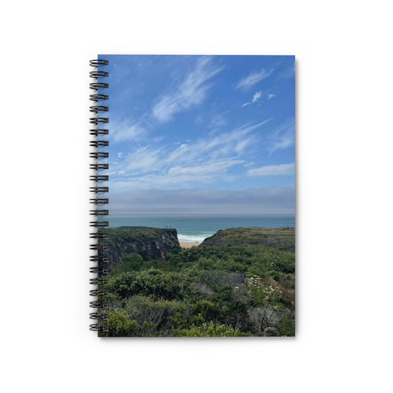 Beach View Spiral Notebook - Scenic Ocean Landscape, Perfect for Journaling, Travel Notes, Gift Ideas, Coastal Decor, Eco-friendly