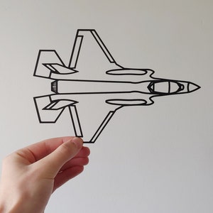 F35 Jet Airplane - Wall Art Hanging Decoration – Home Decor – Black - PrintingHive