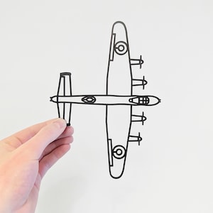 Lancaster Bomber Airplane - Wanddecoratie hangende decoratie – woondecoratie – zwart – bedrukking Hive