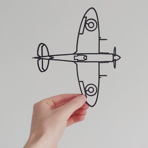 Spitfire Fighter  - Wall Art Hanging Decoration – Home Decor – Black - PrintingHive