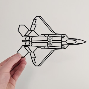 F22 Raptor Jet Plane - Wall Art Hanging Decoration – Home Decor – Black - PrintingHive