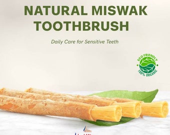 Miswak-Zahnbürste – Premium-Qualität – Siwak-Holzzahnbürste – vegan – 100 % natürliche Zahnbürste – gesunde Zähne