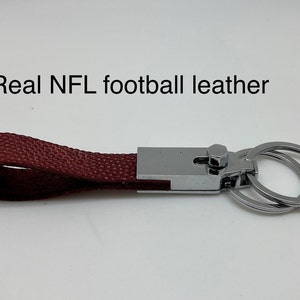 Horween Leather Keyring Leather Keychain Real Leather NFL Keychain Gifts for Him Gifts for Her Graduation Gift Coach Gifts image 1