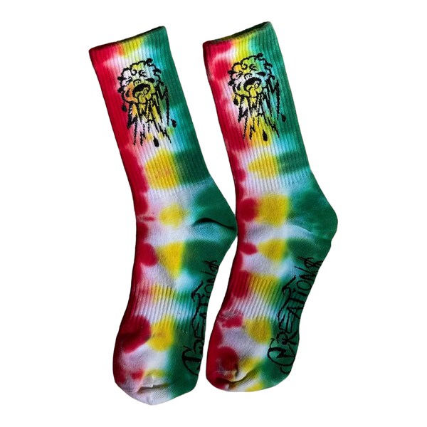 Rasta Tie Dyed Crew Socks