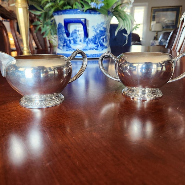 WMA Rogers Sugar and Creamer Silver Plated, serving pieces, kitchen and dining, home accent, home decor