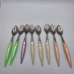 8 Cocktail Spoons Vtg Stainless Japan 4.25&quot;L, retro coffee spoon