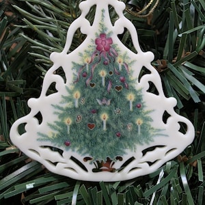 Lenox Ornament Victorian Lace Tree 3&quot; 1991 Christmas Ornament Decor