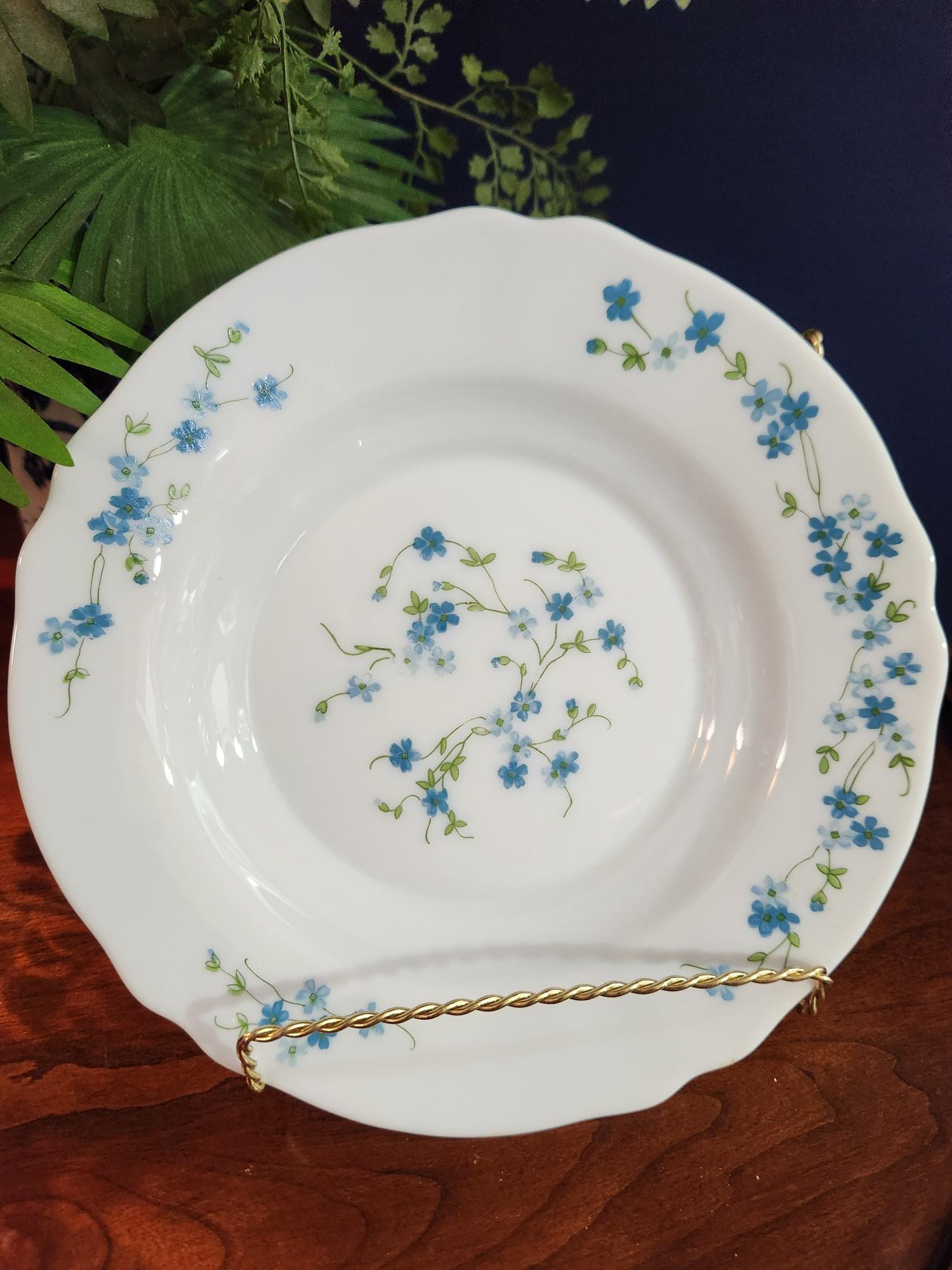 Arcopal plat rond plat myosotis vintage - Arts de la table