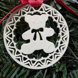 Lenox Teddy Bear Yuletide Ornament 2 3/8&quot; 1985 Retired