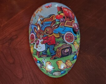 Vintage 9.5" Large Paper Mache Easter Egg from Germany ECHT Erzgebirge, Easter Decor, Spring Decor, home decor, seasonal decor