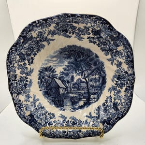 Millstream Bowl by Johnson Brothers England 6.25&quot; blue white decor
