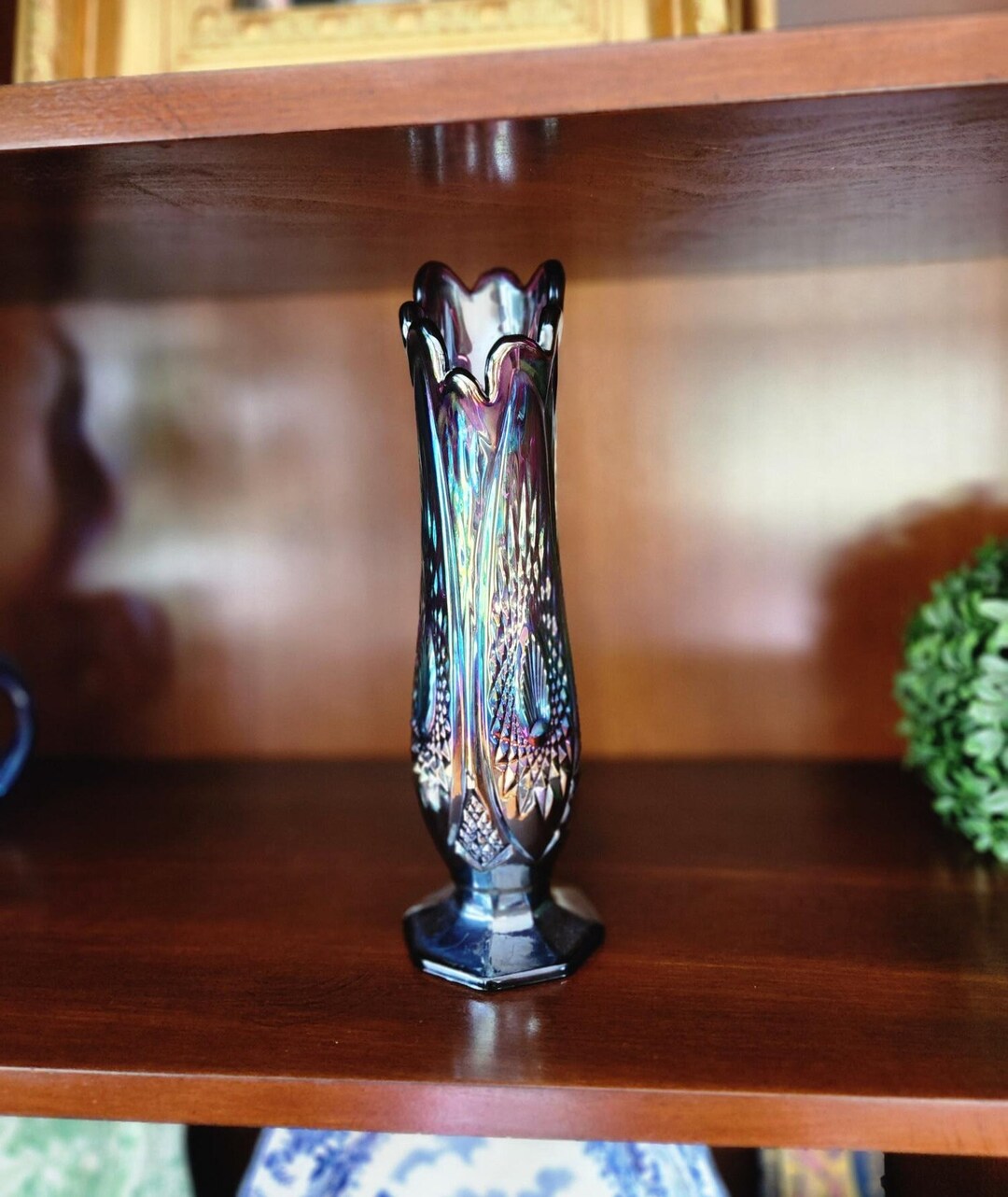 Colorful Purple Glass Swung Vase 11 Retro Decor Vintage Etsy