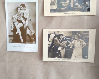 MARLENE DIETRICH, Movie Star, Vintage Real PHOTO Postkarte 3 Stück