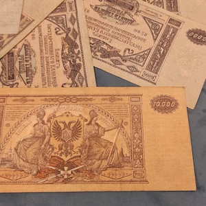 1919 Russland Süd 10.000 Rubel, 10 Stück Vintage Papiergeld-Banknoten