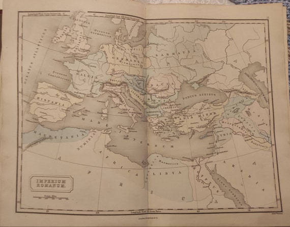 Ancient Map Of The Imperium 1868 Antique Map Ancient World Imperium Romanum Hand | Etsy