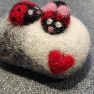 Felted miniature lady bug Wool, Felt  Felted Insect, Needle Felt lady bug,lady bug Decor, Felted lady bug, handmade Felted Accessory
