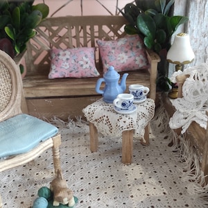 Antique crate cage handmade doll house with miniatures dollhouse handmade