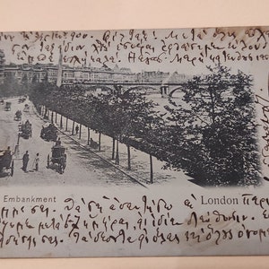 Thames Embankment, Londres, carte postale 1900