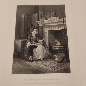 Rare, Authentic original Antique, Engraving, The Mother of the Doddridge 1837