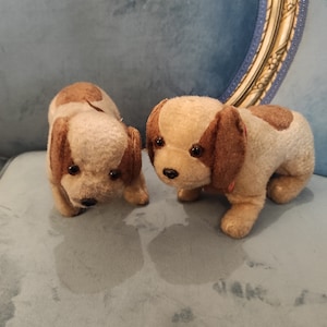 Antique St Bernard fluffy dogs pair, 2 pcs  antique 1900s, beautiful dogs, very very rare