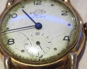 Vintage Enicar 1950 Ultrasonic 17  Rubis Wristwatch rare