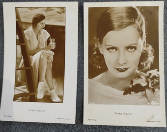 Carte Postale Vintage Actrice Américaine Greta Garbo 2 pcs