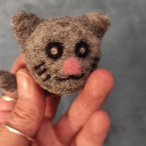 Felted cat Wool Felt , Felted Insect, Needle Felt cat, cat Decor, Felted cat, handmade Felted Accessory