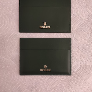 Rolex -2 x Cardholder Authentic leather green color