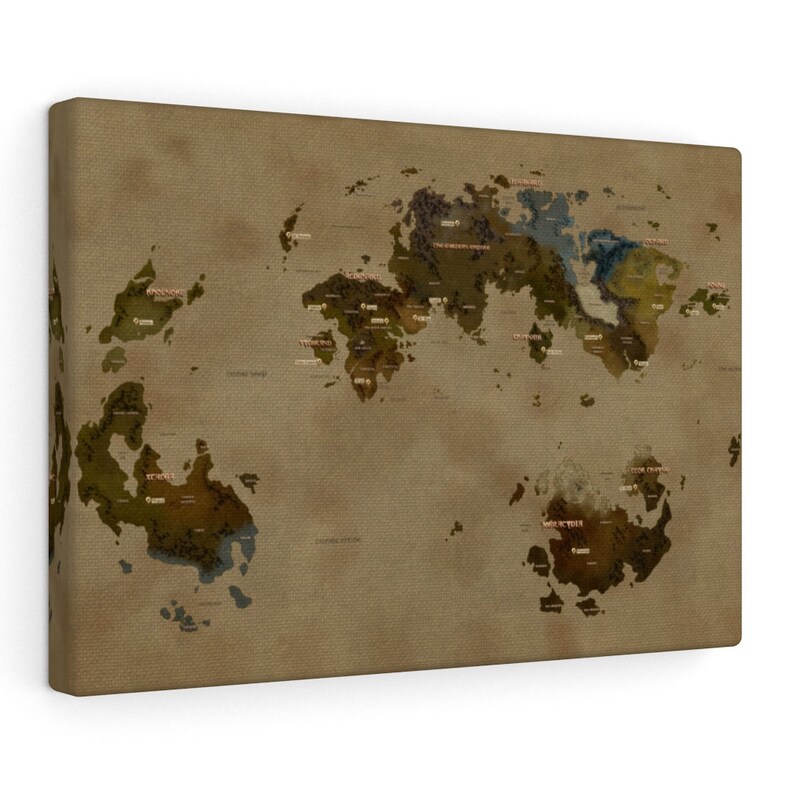 Eorzea Karte FFXIV Weltkarte Drei Kontinente Eorzea Hydaelyn | Etsy